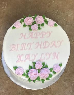 pink flower birthday cake